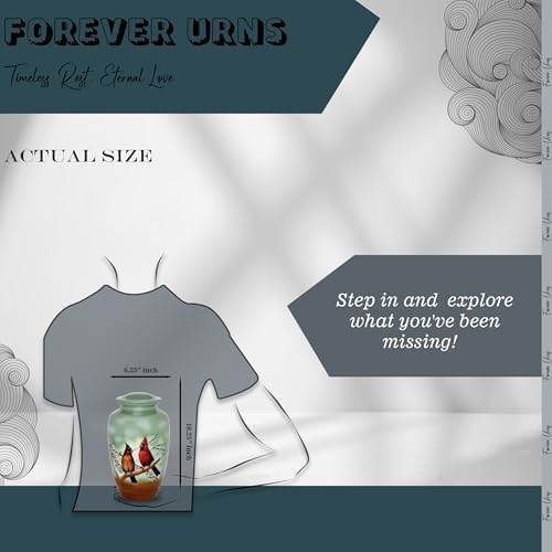 Forever URNS Cardinal Birds Cremation Urn for Human Ashes