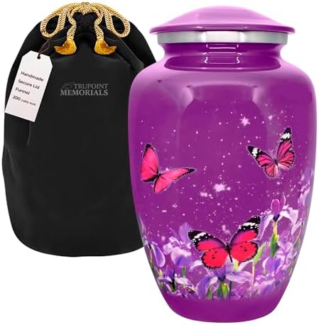 Trupoint Memorials Purple Butterfly Cremation Urn