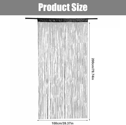 Bead Curtains for Doorways 39x79in Black Multi-Function String Curtain