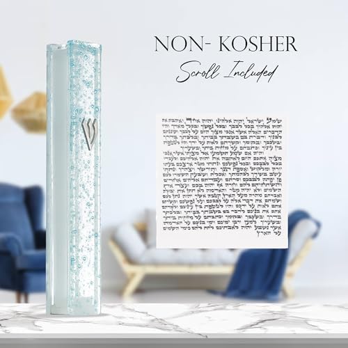 Modern Glass Mezuzah Case with Shattered Design
