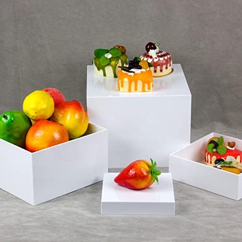 White Acrylic Cube Cupcake Display Riser