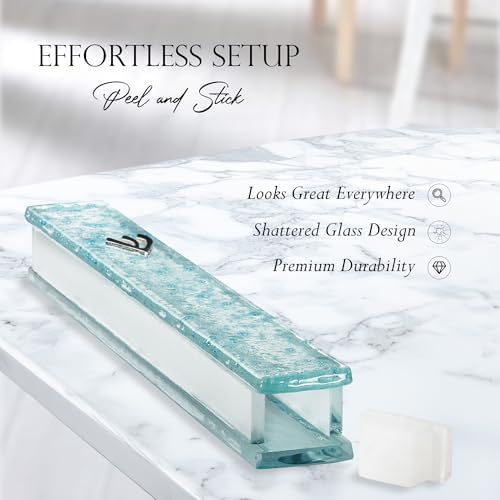 Modern Glass Mezuzah Case with Shattered Design