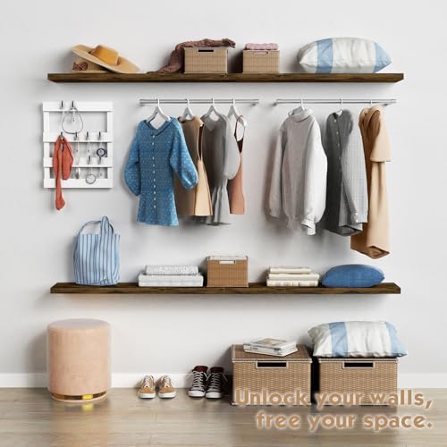 Forbena 36 Inch Floating Shelves Set of 3 Dark Brown