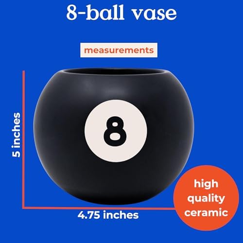 Bando Novelty 8 Ball Flower Vase Retro Ceramic Decor