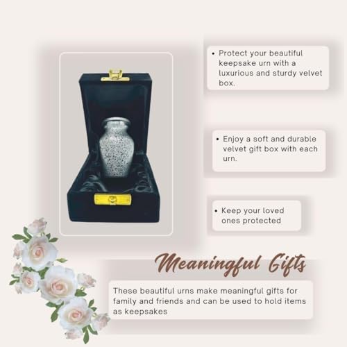Decorative Urn with Velvet Box Mini Marble Finish Cremation Urn