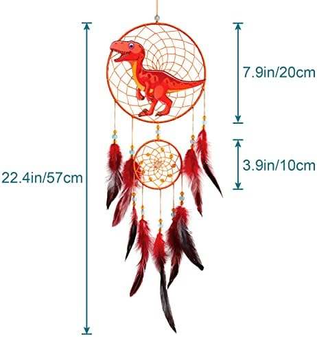Basumee Dinosaur Dream Catcher for Kids Wall Hanging