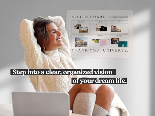 17x23 Vision Board Bulletin Board - No Nails Wall Mounted