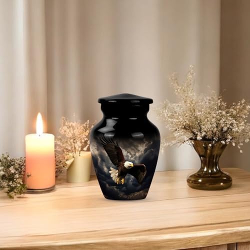 Black Eagle Cremation Urns for Human Ashes 3 Inch 4 Pcs