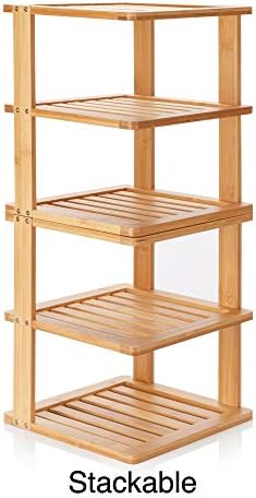 Bamboo Corner Shelf - 3 Tier 10x10 Inch 115 Inch High
