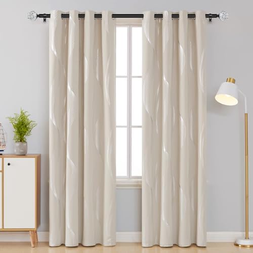 HOTOZON Black Curtain Rod 72-144 Inches Single Rod