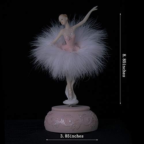 Chagar Feather Skirt Ballerina Music Box Figurine