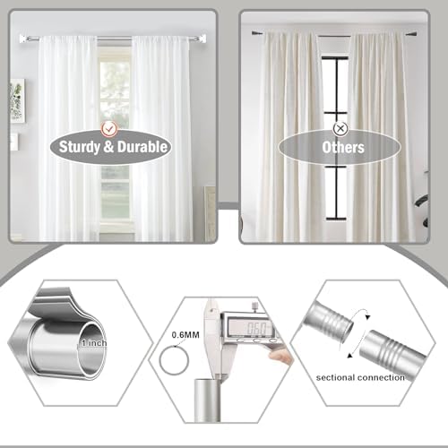 Orger Stain Nickel Crystal Curtain Rod for Windows 30 to 54