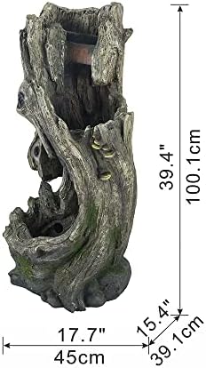 Indoor Outdoor Tree Trunk Fountain with Light 1