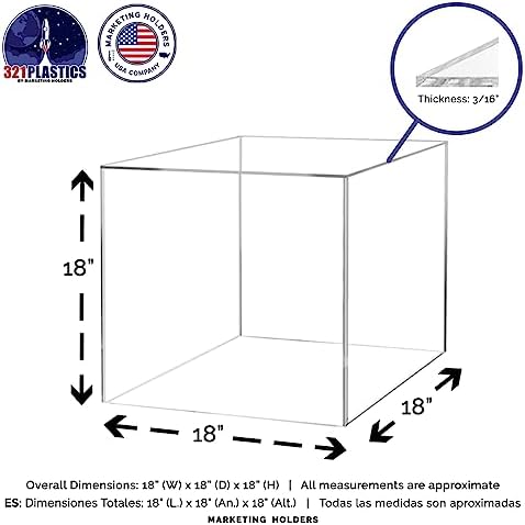 18 Inch Clear Acrylic Display Riser Box for Home and Events