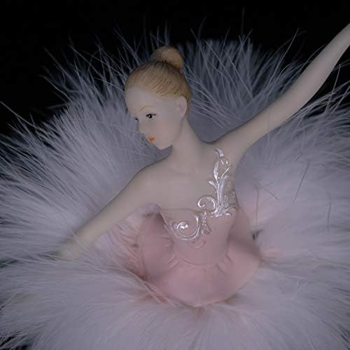 Chagar Feather Skirt Ballerina Music Box Figurine