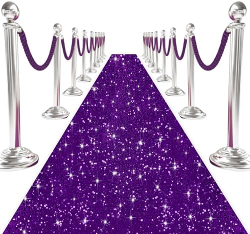 4ft x 20ft Purple Glitter Aisle Runner for Wedding and Party