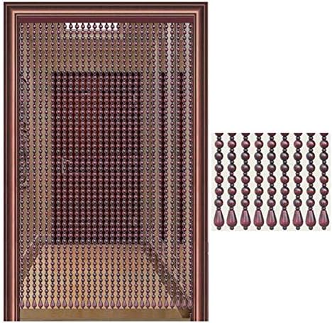 OKUOKA Camphor Wood Beaded Curtain - 41 Strands 110-140cm Width