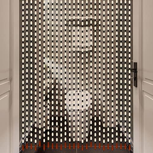 ZHOUXIAO Handmade Wood Bead Curtain for Doorway