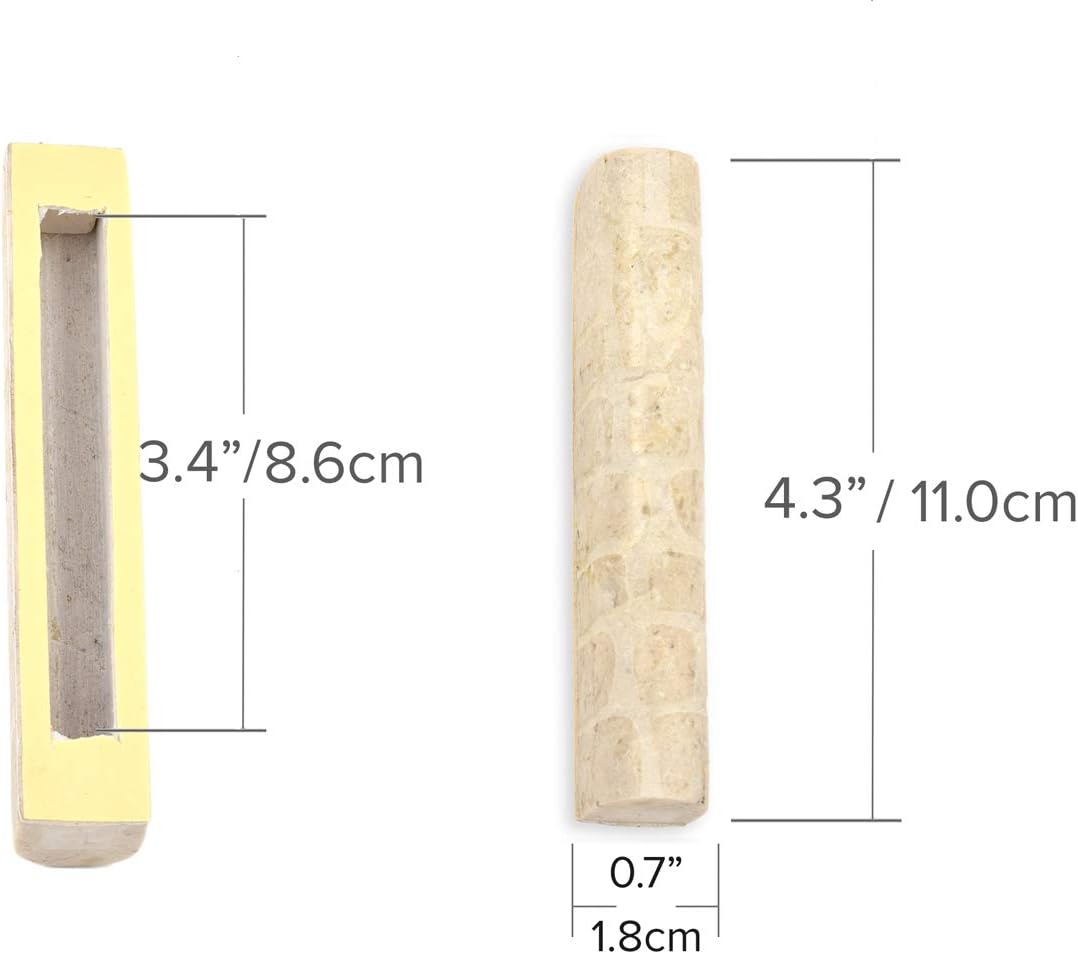 Peer Havtarah Jerusalem Stone Mezuzah Case White
