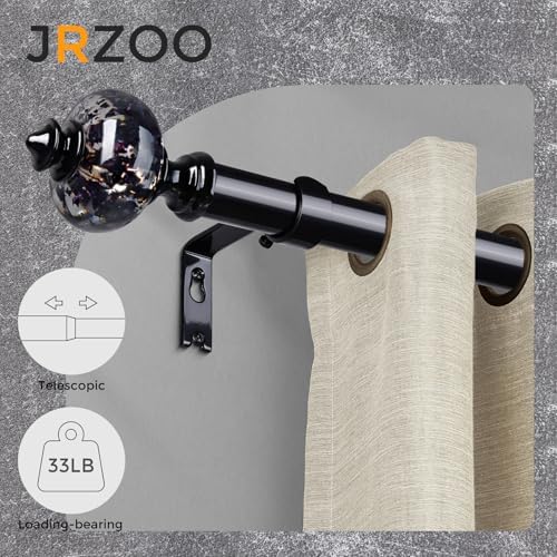 JRZOO Black Curtain Rod 30-88 Inches Adjustable