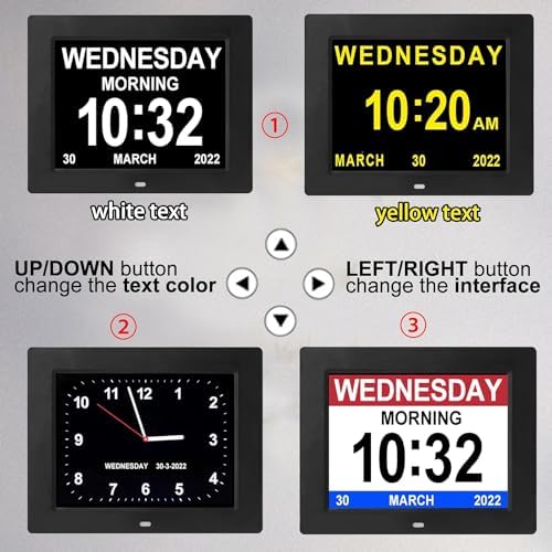 8 inch Digital Alarm Clock with 12 Alarms and Auto Dimming