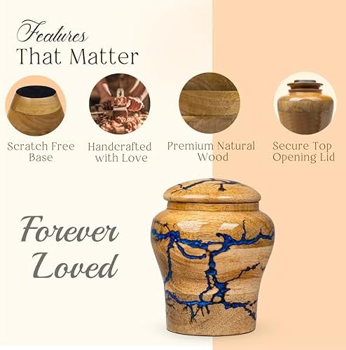 Handmade Lightning Urn for Human Ashes Keepsake