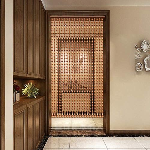 Beaded Curtain with Wooden Beads for Doorway Closet and Room Dividers