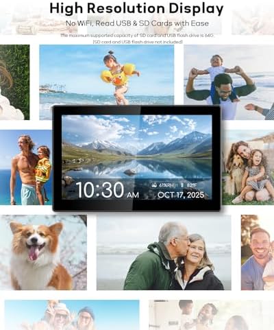 101 Inch Digital Clock with Date Day and Themes