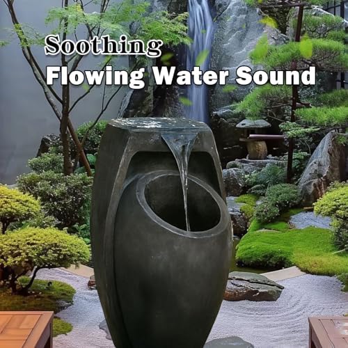 Modern Two-Tier Waterfall Fountain for Indoor Outdoor