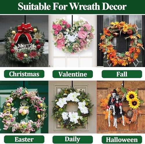 Adjustable Wreath Hanger for Front Door 15-25 Inches Black