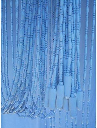 White Wooden Beaded Door Curtain for Doorways