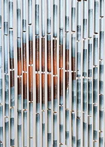 Wood Beaded Curtain - 90 Strands - Boho Door Beads - Handmade Hand Painted