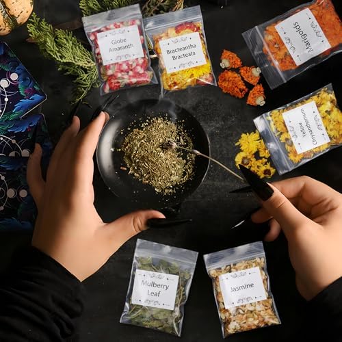60 Pack Dried Herbs for Witchcraft and Rituals