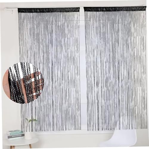 Bead Curtains for Doorways 39x79in Black Multi-Function String Curtain