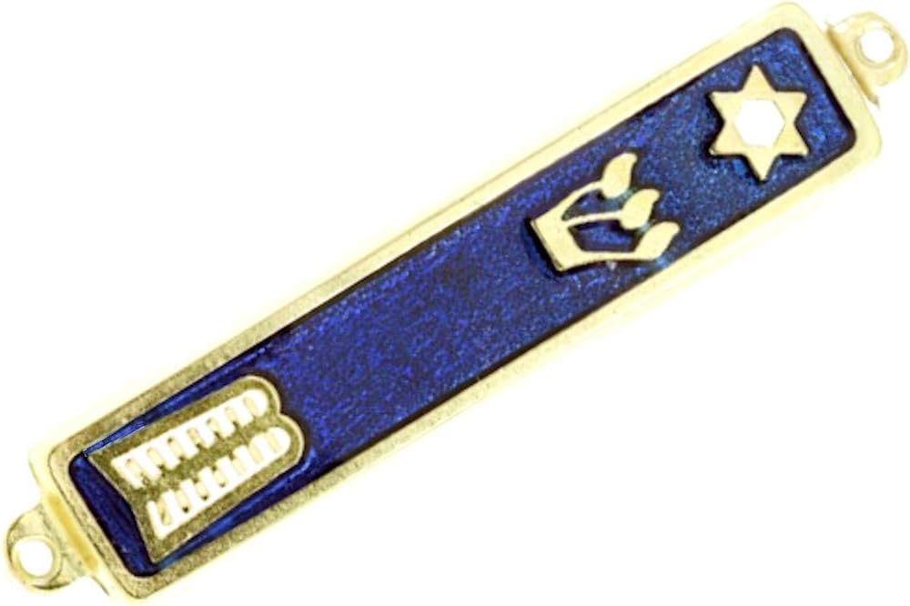 Holy Land Market Gold Plated Mezuzah with Scroll