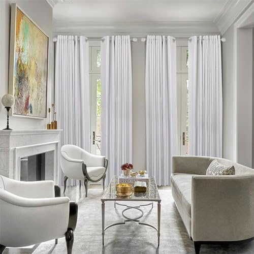 DAINTIER Curtain Rod 36-66 Inch Matte Silver Crystal Finial