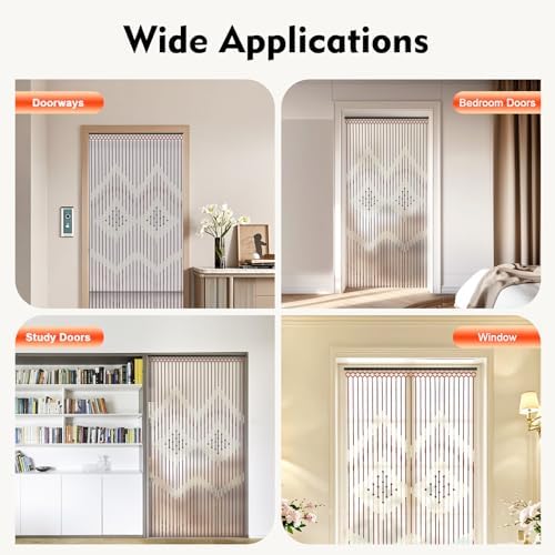 Boho Bamboo Beaded Curtain for Privacy Decor