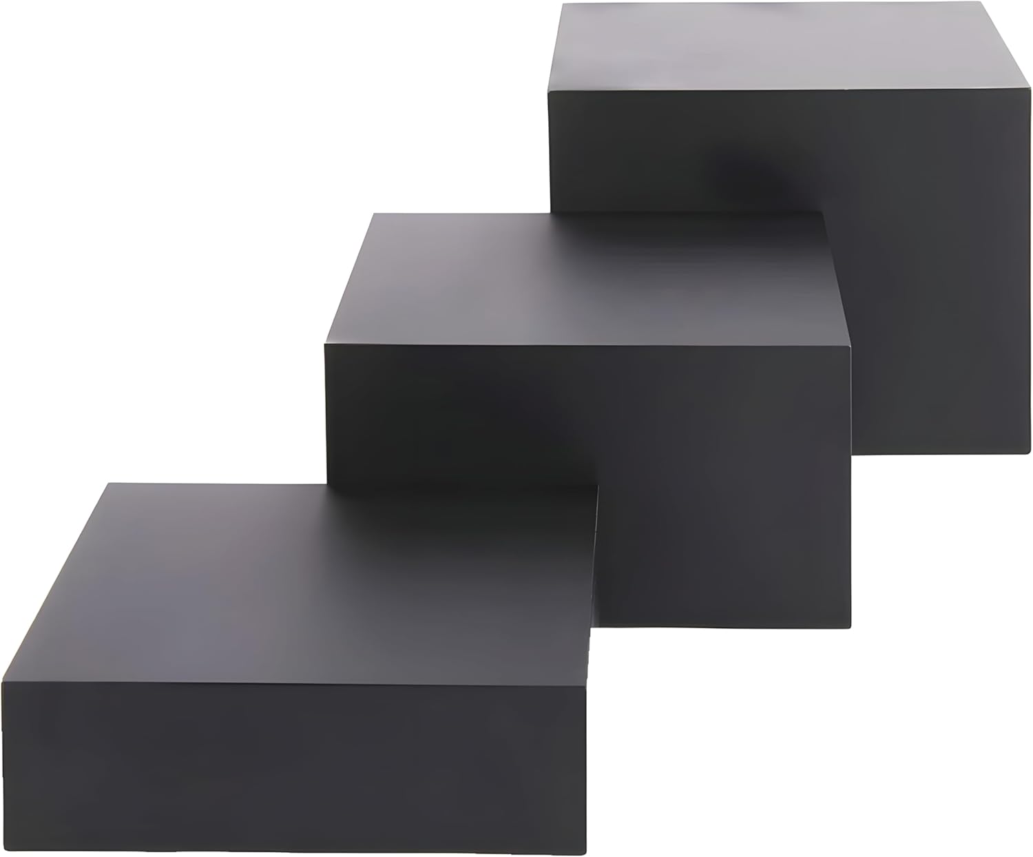 Generic Black Cube 3 Piece Set Nesting Risers with Hollow Bottoms 1