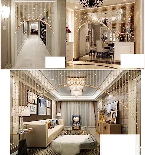 GVILTY Yellow Crystals Beaded Curtain Door Divider