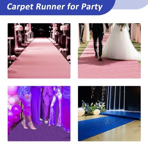 Blue Carpet Runner for Party 25x15ft 120GSM Aisle Decor
