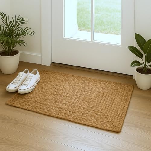 2x3 Jute Entry Mat - Reversible Handwoven Rug for Kitchen or Hallway