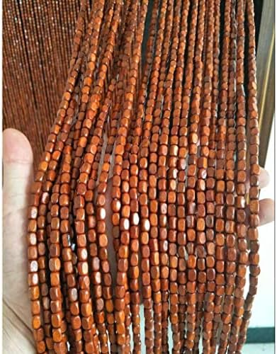 90 Strands Handmade Solid Wood Beaded Curtain with Rods Red 90x80cm