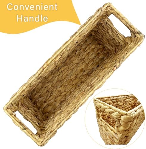 Hand-Woven Magazine Holder Water Hyacinth Basket for Storage