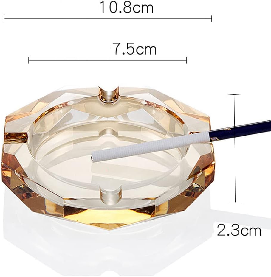 Crystal Glass Ashtray with 4 Smoke Slots