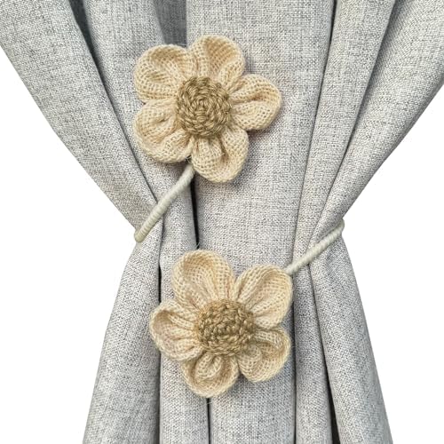 Warmtone Boho Jute Curtain Tiebacks Set of 4
