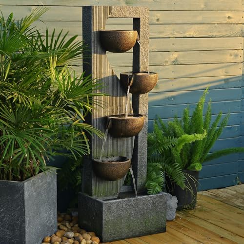 Sunlinua 5-Tier Large Water Fountain with LED Lights and Pump