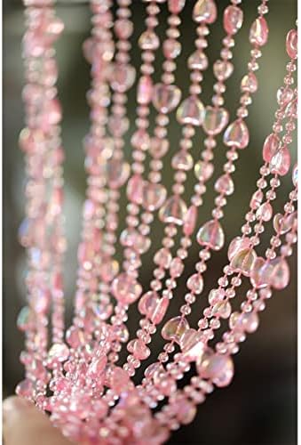 QueenBox 472in 20pcs Clear Heart Curtain Pink