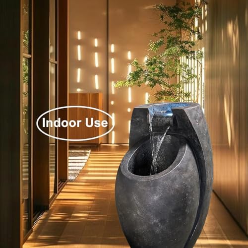Modern Two-Tier Waterfall Fountain for Indoor Outdoor
