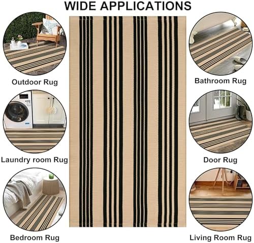 Tiveney Front Door Mat 2x43 Reversible Cotton Outdoor Rug