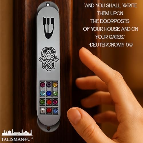 Talisman4u Pewter Mezuzah Case with Scroll 35 Inch